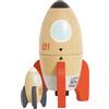 Le Toy Van - TV808 - Gioco educativo razzo spaziale giocattolo in legno per bambini, 2 anni, matrioska, razzo più piccolo all'interno, apertura magnetica, ecologico, senza plastica, Montessori