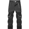 LY4U Escursionismo a Piedi Pantaloni Uomo, Safari Leggero Asciugatura Rapida Viaggio Pesca Traspirante Outdoor Pantaloni con Vita Regolabile