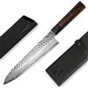 REDSALT® Professional Series GYUTO 牛刀 21cm coltello da cuoco damasco fatto a mano in Giappone | Coltello da chef professionale extra affilato in acciaio inox lama martellata | Coltello da cucina