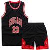 Qkydky Completo Basket Bambino, 2 Pezzi Magliette e Pantaloncini, Canotta e Pantaloncini, Completino 4-14 Anni (Viola#23, S, 3-4 Anni)