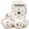 Hanamura Palline per Asciugatrice - Set da 6 Palline di Lana per Asciugatrice XXL 100% Lana Neozelandese - Palline Asciugatrice Antipiega con Sacchetto
