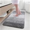 Arotive Tappeto da bagno in microfibra, tappeto da bagno shaggy, morbido e assorbente, antiscivolo, spesso in peluche, lavabile in lavatrice, per bagno, vasca e doccia, 120 x 61 cm, grigio