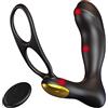 Fulutoy Vibratori anali con doppio anello per pene FULUTOY, in silicone, sex toy uomo con doppio motore, 10 modalità di vibrazione e telecomando, stimolatore della prostata per uomini