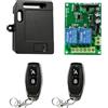 Bkiyougo DC 12 V 24 V Interruttore di controllo remoto sicuro universale wireless 433 Mhz rf 10 A relè scheda ricevitore con 2 trasmettitori portachiavi, per motore, luce, porta cancello, controller wireless