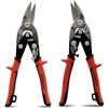 HOUSERAN Set 2 Cesoie Aviazione 25cm, Taglio Sinistro/Destro Offset in Acciaio CR-MO, Taglialamiera Professionale con Foro Appeso, Scala Metrica e Blocco Sicurezza per Lamiera, Alluminio, Plastica