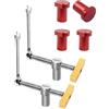 TANYO 2 Pezzi Morsa da Banco da Lavoro Legno, Morsetto Legno Morsetti per Cani da Banco,Morsa da Professionale Falegname Con 4 Fori per Cani Strettoio da Falegname (20mm)
