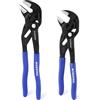 WORKPRO Pinza Chiave a 2 Pezzi, 180 mm/255 mm, Set di Pinze Cr-V, Chiave Regolabile, Pinza con Ganascia Autoregolante, Apertura Massima della Ganascia 40 mm/50 mm