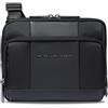 Piquadro Borsa a tracolla per iPadmini in tessuto riciclato Uomo pelle e tessuto, Nero