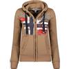 Geographical Norway Getchup Lady - Felpa Cappuccio Zip E Tasche Donna - Felpa A Manica Lunga Calda - Giacca Abito Ideale Primavera Estate Autunno Inverno (Talpa XL-Taglia 4)