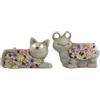 Home ESPRIT Vaso grigio magnesio 34 x 23 x 26 cm (2 pezzi)