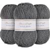 Utopia Crafts Super Aran, filato per lavoro a maglia e uncinetto, 3 pezzi, 100 g (grigio fumo)