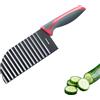 Westmark Taglierina a onde - coltello colorato per verdure, patate, patatine fritte - alimenti complementari per bambini BLW - coltello a onde con rivestimento antiaderente - nero-rosso, 28,3 cm