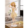 GILDE Statuetta Suzanne in resina a righe donna crema/bianco opaco, altezza 59 cm, larghezza 19 cm, profondità 15 cm