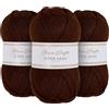 Utopia Crafts Super Aran, filato per lavoro a maglia e uncinetto, 3 pezzi, 100 g (Espresso Glow)