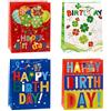 TSI 83315 - Sacchetti regalo Happy Birthday, confezione da 12 pezzi, dimensioni grandi (altezza x larghezza x profondità) 32 x 26 x 13,5 cm, articolo n