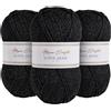 Utopia Crafts Super Aran, filato per lavori a maglia e uncinetto, 3 pezzi, 100 g (grigio antracite)