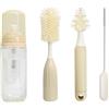 Godneei Spazzola Biberon, Set 4-in-1 Lava Biberon in Silicone per Biberon, Capezzoli E Tiralatte Pulizia 360°, Con Custodie