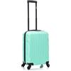 R.Leone Valigia 55x35x25 cm Trolley Bagaglio a Mano 4 Ruota in ABS Air Asia Air France ita Alitalia airways KLM 20373FR (Valigia 55x35x25cm, Verde Acqua)