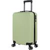 ITACA - Bagaglio A Mano Rigido Leggero Bagaglio A Mano 55X40X20 con 4 Ruote Silenziose Trolley Cabina Viaggio Aereo Ergonomico Durevole. Compatibile Ryanair, Pistacchio