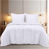 Utopia Bedding Set Copripiumino Seersucker - Include 1 Copripiumino Matrimoniale 240x220 cm con chiusura a cerniera, 2 Federe 65x65 cm con chiusura a busta; il piumino è venduto separatamente.