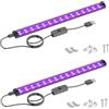 Onforu 10W tubo luce nera, USB 28cm lampada luce nera, 385-400nm luce UV, LED UV bar per discoteca, club, glow party, accessori per feste, decorazione di Halloween, 2pcs