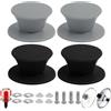 FunWorth 4 Pomelli Universali per Coperchio Pentola in Silicone, Manopole di Ricambio Resistenti al Calore, Senza BPA, con Viti per Coperchi in Vetro con Foro (Nero, Grigio)