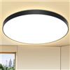 OUILA Plafoniera LED Soffitto 24W, Lampada da Soffitto 4000K 2000LM Plafoniera Bagno IP44 Impermeabile Rotonda Ø28CM Lampadario LED Moderna Luce Soffitto per Cameretta, Cucina, Soggiorno, Balcone