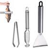 Zasjon Squamatore Pesce in Acciaio Inox, 3 Pezzi Squama Pesce Raschietto con Pinzette di Pesce, Professionale Remover per Pesci per Rimuove Rapidamente Le Squame dei Pesci