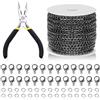 Swpeet Kit di 102 catene per la creazione di gioielli, 3 mm x 9 m di lunghezza, con anellini aperti, chiusure a moschettone e pinza per gioielli, catene per collane, catena a maglia piatta, ideale per