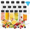 Xmart 16 pezzi Mini Bottiglie Alcolici in Plastica 60 ml Bottiglie Piccole da Riempire Riutilizzabili con Imbuto e Pennello per Olio Succo Latte Vino Regali per Feste e Matrimonio