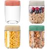 Riloventa 4 Pezzi 50ml Barattoli Vetro Con Coperchio a Vite, Vasetti per Conserve, Barattolo Di Contenitori, Vaso Overnight Oats, Vasetto, Vasi di Marmellata, per Yogurt, Cereali, Porridge