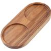 RUNFENG Vassoio per Macina Sale e Pepe,Legno D'acacia Sottobicchiere per Macina Spezie Utilizzabile Come Portacandele Portabottiglie per Spezie,Diametro Interno 5,8 cm,14 x 6,8 x 1,5 cm