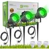 OMSEN Faretto LED da Giardino con Picchetto GU10, Luce Verde, Corpo in Alluminio Anticorrosione, Lampadina GU10 Sostituibile, Faretti da Esterno con Picchetto per Giardino, Prato, Albero, 3 Pezzi
