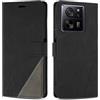 SONWO Cover per Xiaomi 13T PRO, Flip Caso in PU Pelle Case Cover Custodia con Slot per Schede e Supporto Stand per Xiaomi 13T PRO, Nero