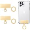 MoKo 2-Piece Phone Tether, cuscinetto per cordino telefonico in acciaio inossidabile, ricambio per 2 passanti a molla, adatto alla maggior parte delle custodie per telefoni a copertura, Oro