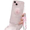 Ownest Compatibile per iPhone 14 Plus Carino Design 3D Rosa Fiocco Sottile Trasparente Estetico Protezione Obiettivo Fotocamera Cover per Telefono per Donne Adolescenti Ragazze