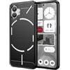 owlhold Cover per Nothing Phone 2, Custodia Spazzolata e Fibra di Carbonio Morbido Silicone TPU Slim Fit Case, Antiurto, Antigraffio, Antiscivolo, Protezione Grado Militare, Nero