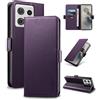 Yunubeyii Cover Libro per Motorola Moto Edge 50 Pro - [Blocco RFID] Luxury PU Leather Portafoglio Card Holder Magnetic Phone Custodia con Kickstand, Cover Protettiva Antiurto, Viola