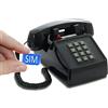 Opis Technology PushMeFon Mobile 4G - Telefono da tavolo retrò per reti 4G/5G con Voice Over LTE a forma di un anno ottanta con vero campanello in metallo (nero)
