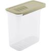 BranQ Home essential Contenitore multiuso per alimenti secchi Shark, in plastica senza BPA, colore oliva, capacità 1,5 l