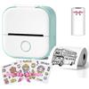 Omuotaut Stampante a capsula di stampa, mini stampante My Print Pod, mini stampante termica portatile a stampa rapida, stampante fotografica Bluetooth wireless, stampante adesiva per album fai da te (azzurro)