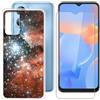 Ikiiqii Custodia per Blackview A52 Pro (6.50) Cover Clear morbido silicone TPU skin bumper case pelle+ 9H Durezza Vetro Temperato Pellicola Film schermo - Nebulose