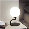 Chao Zan Lampada da comodino rotonda,Lampada da tavolo moderna per camera da letto adulto sfera in vetro,lampade da ufficio lettura Luce d'ambiente soggiorno lato letto,metallo in creatività Studio (nero)