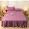 Homxi Copriletto con Volant Singolo(200 x 220 cm),Lenzuola Letto Matrimoniale Tinta Unita Lenzuola Estive Matrimoniali Dark Rose
