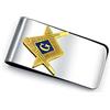 Bling Jewelry Personalizzato Grande Messaggio Forte Simbolo Blu Quadrato Bussola Massone insegne Massone Cravatta Clip Bar Cravatta per Gli Uomini Argento Tono Oro in Acciaio Inox
