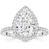 Michooyel S925 - Anello di fidanzamento a forma di pera, 3,0 ct, con zirconi, da sposa, in argento Sterling