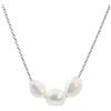 Secret & You Collana con pendente in perle da donna con tre perle coltivate d'acqua dolce barocca 8-9 e 9-10 mm - Argento sterling 925 in rodio o placcato oro 18k 38 a 45 cm
