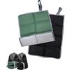 AIMEKE® 2 Pezzi Tappetino Pieghevole, Cuscino Stadio Gomma Piuma con 2 Borsa Portaoggetti, per Picnic, Escursioni, Campeggio (Nero e Verde)