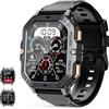 MIGOUFIT SmartWatch Uomo per rispondere/effettuare chiamate, touch screen da 2.02 pollici, smart watch con contapassi, fitness tracker, impermeabile fino a 1ATM, 100+ Modalità Sport per Android iOS (Nero)