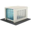Stein-Experte Lego® Garage Set - Con porta a rullo trasparente e finestre, bianco e grigio, perfetto per progetti di città, officina e MOC